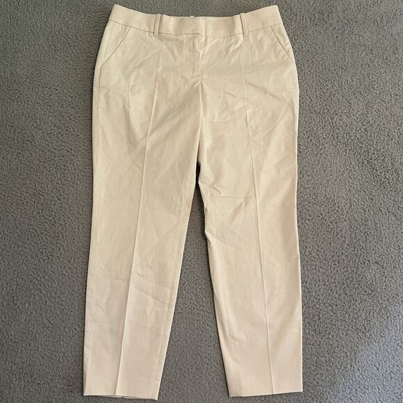 J Crew Women Size 8 Cafe Capri Pants Tapered High Rise Zip Fly Natural Cream NWT - Picture 1 of 9